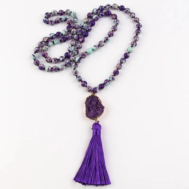 Semi Precious Druzy Stone Necklaces Collection