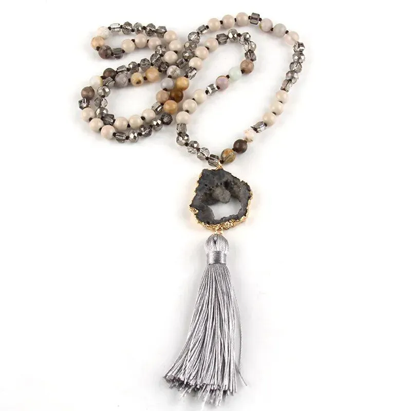 Semi Precious Druzy Stone Necklaces Collection