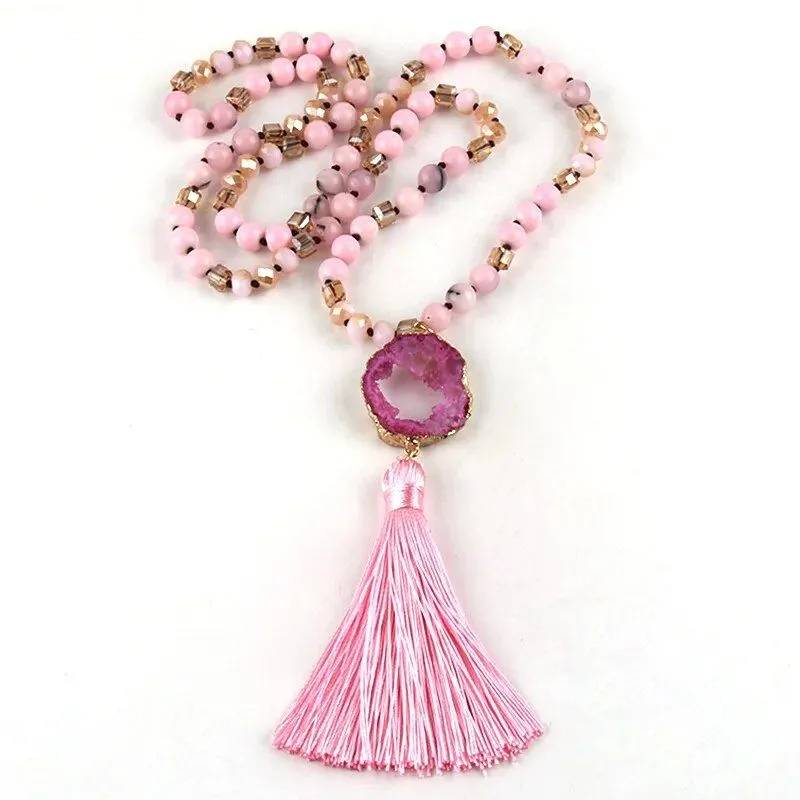 Semi Precious Druzy Stone Necklaces Collection