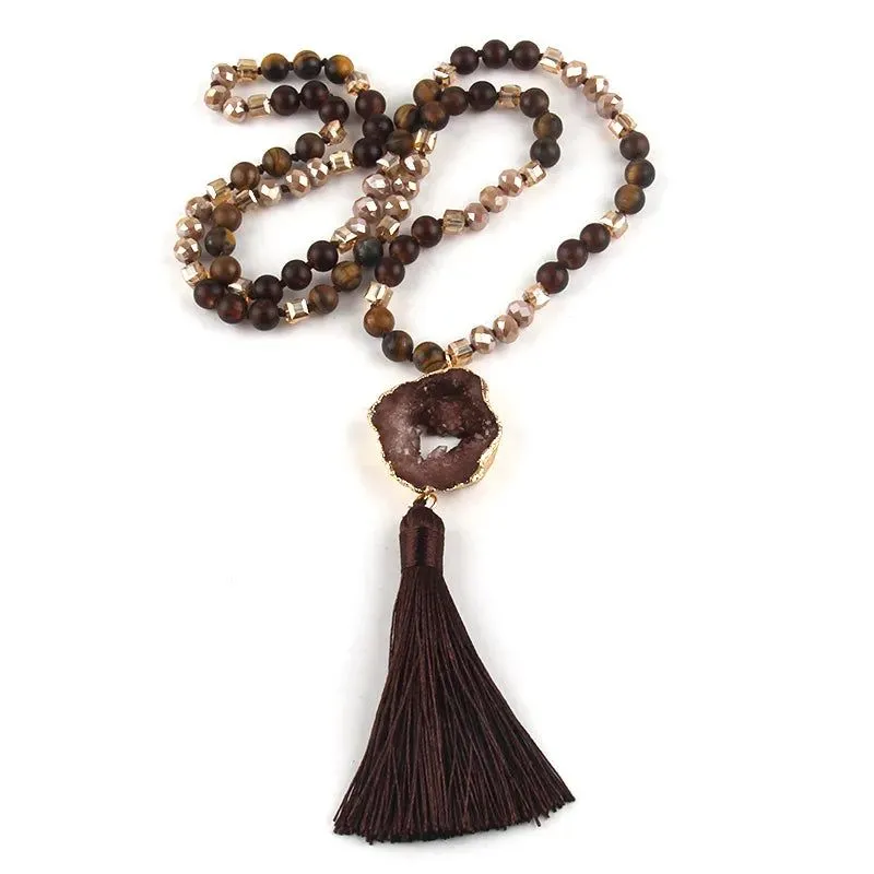 Semi Precious Druzy Stone Necklaces Collection