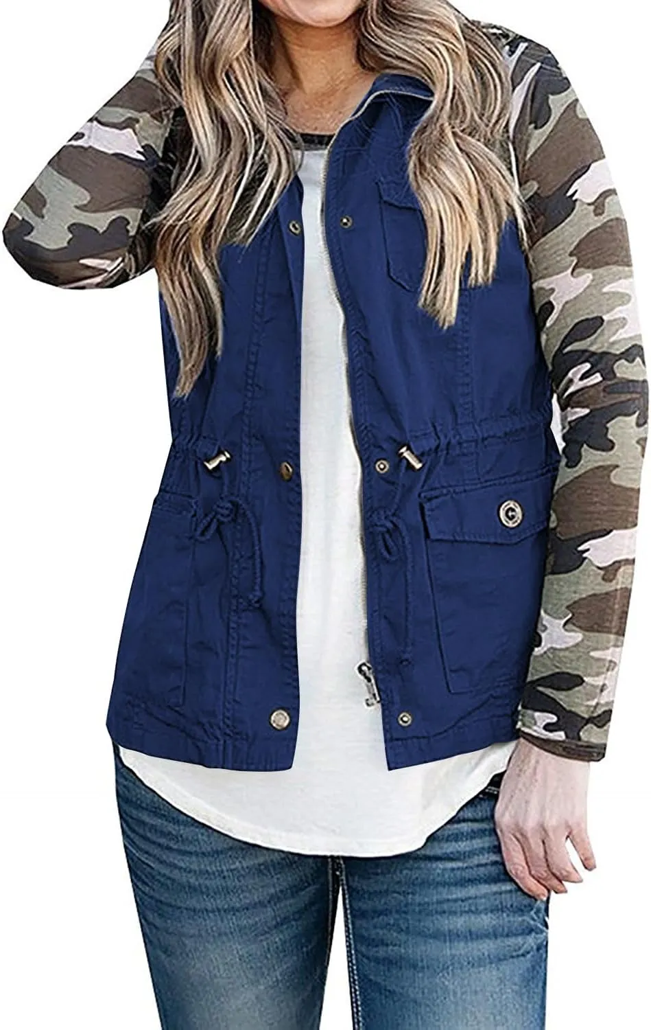 SENSERISE Womens Utility Vest Lightweight Military Vests Outerwear Sleeveless Jacket Anorak Coat with Pockets
