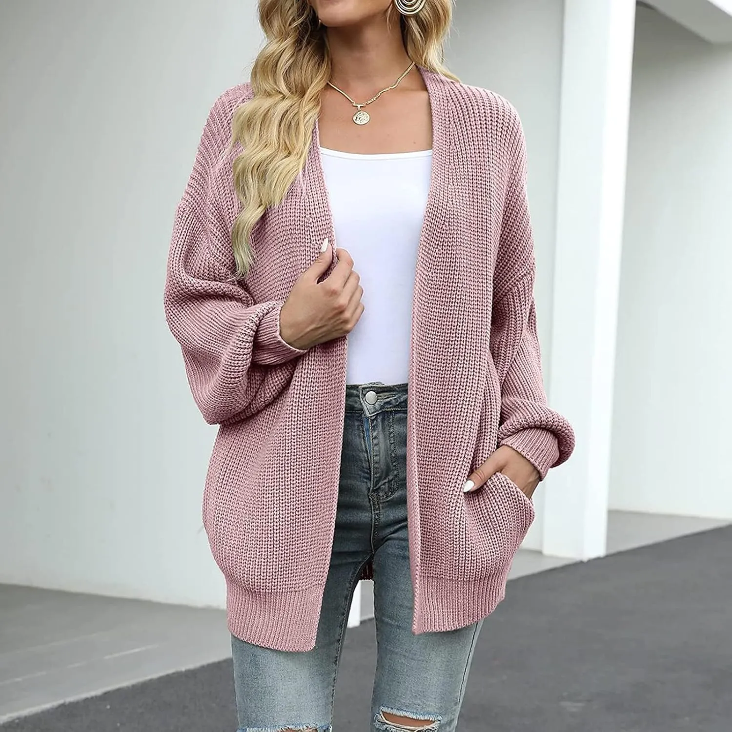 Shacket Jacket Women Long Sleeve Thickened Warm Outdoor Fleece Jacket Open Stitch Coat Sweater Coat Trench
