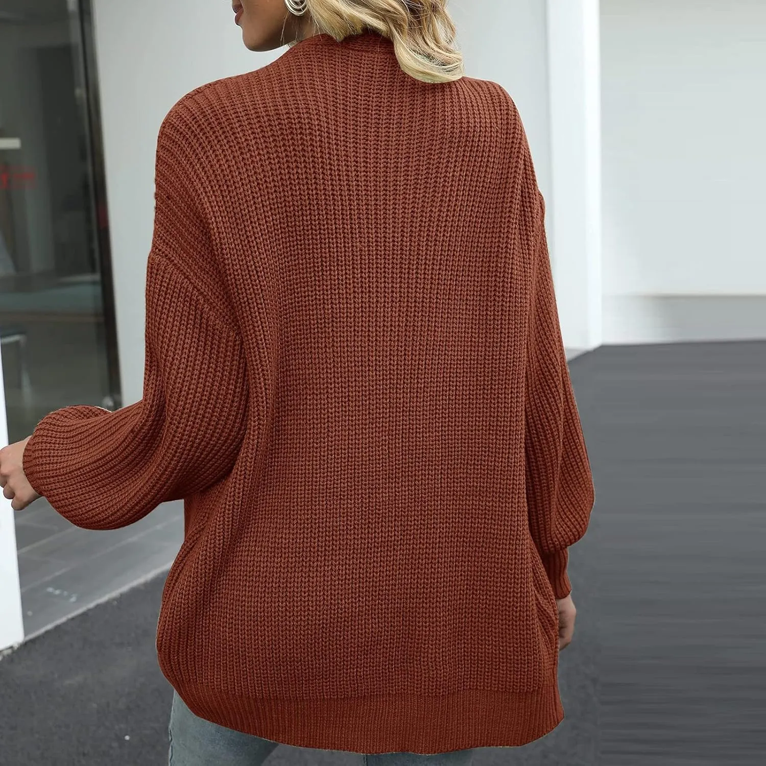Shacket Jacket Women Long Sleeve Thickened Warm Outdoor Fleece Jacket Open Stitch Coat Sweater Coat Trench