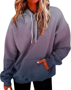 slqdgmryz Womens Oversized Hoodie Plus Size Tie Dye Preppy Swaetshirt with Pockets Comfort Cute Hoodies for Teen Girls