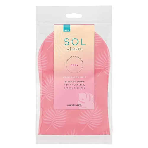 SOL by Jergens Self Tanner Applicator Mitt, Flawless, Streak-free Tanning Blender Glove, Sunless Tanning, Reusable Tanning Mitt Protects Hands