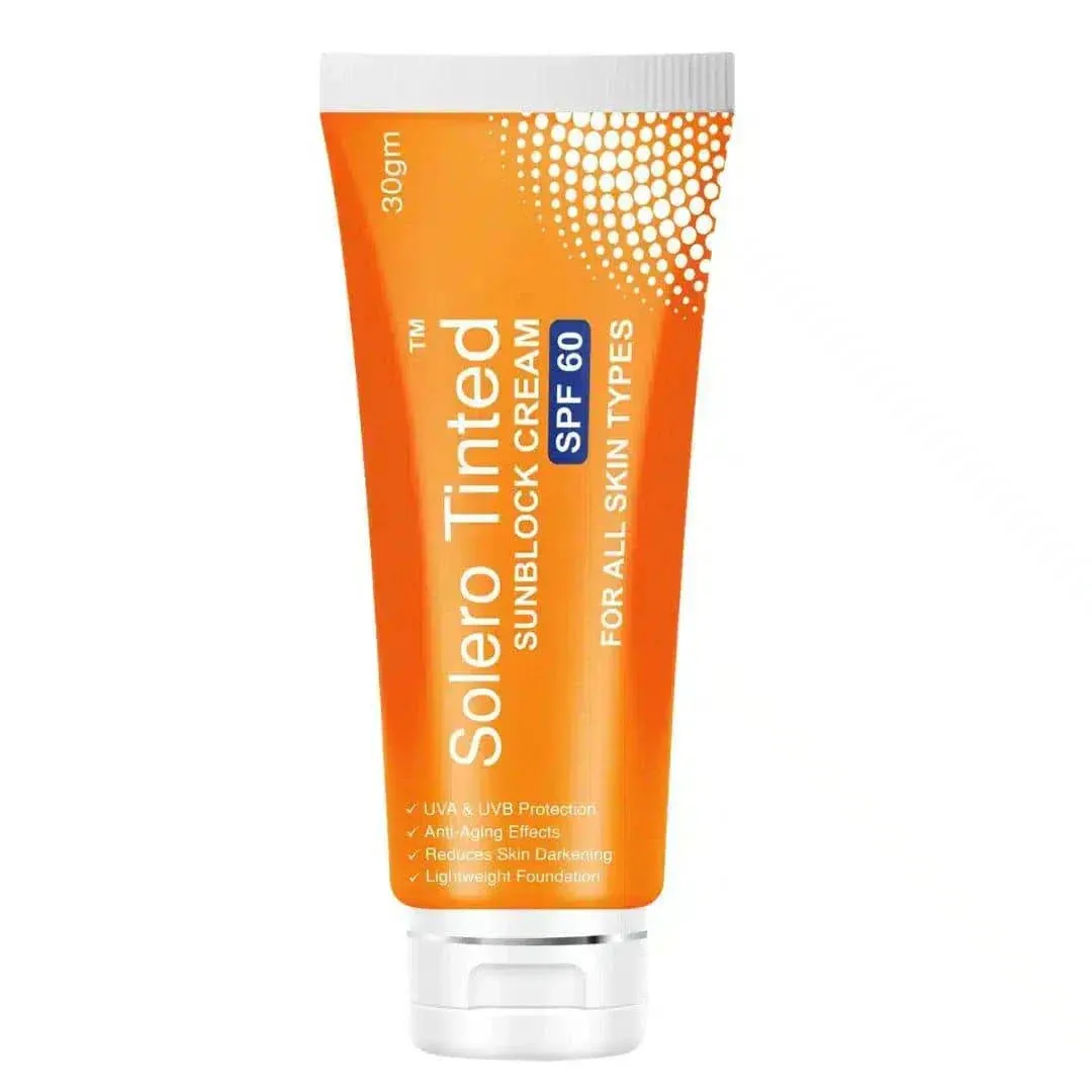 Solero Sunblock SPF 60 (Tinted) - Broad Spectrum UVA/UVB Protection & Radiant Skin | Dermatologists.pk