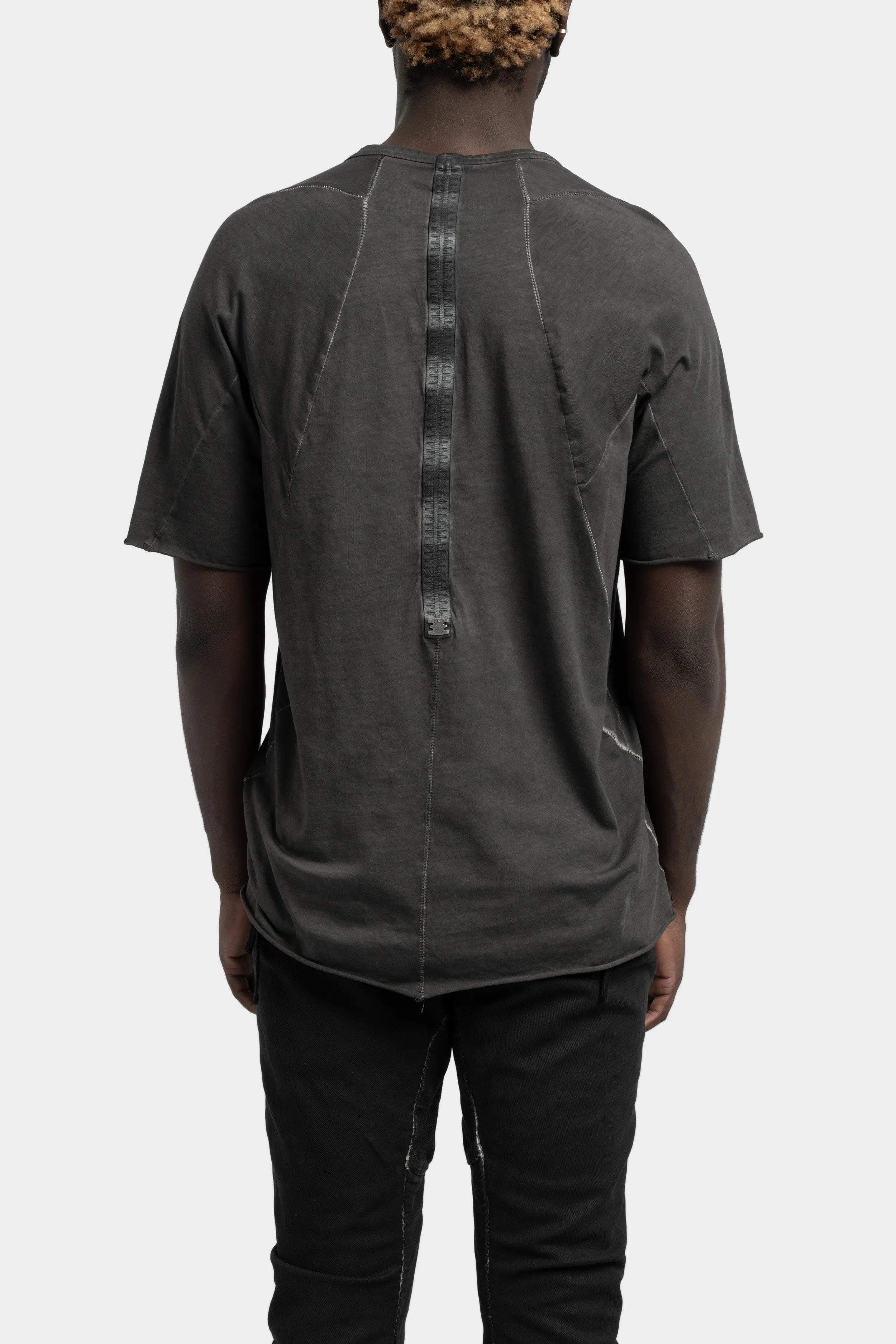 Staple spine detail raglan t-shirt, Plomb