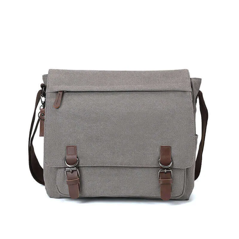 Stylish Canvas Shoulder and Crossbody Messenger Bag | Fits 15" Laptop