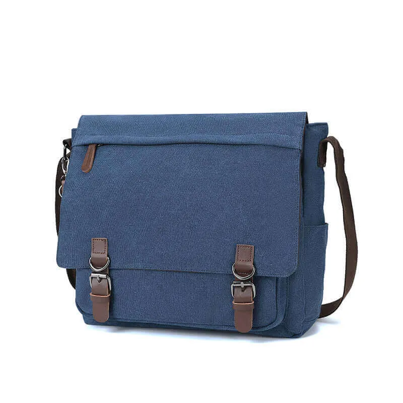 Stylish Canvas Shoulder and Crossbody Messenger Bag | Fits 15" Laptop