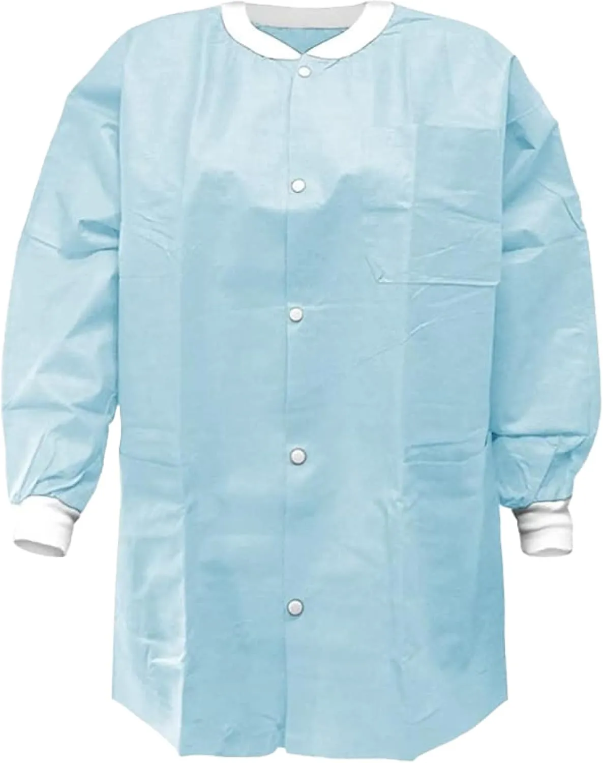 SunLite Ultra 3800 Series Premium Disposable Lab Jackets, Pockets, Knit Collar & Cuffs, Hip Length, 10 Pack