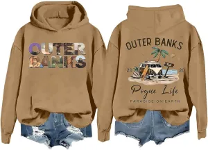 Sweatshirt for Women Life Funny Letter Graphic Print Long Sleeve Casual Pullover Casual Loose Preppy Hoodies Hooded