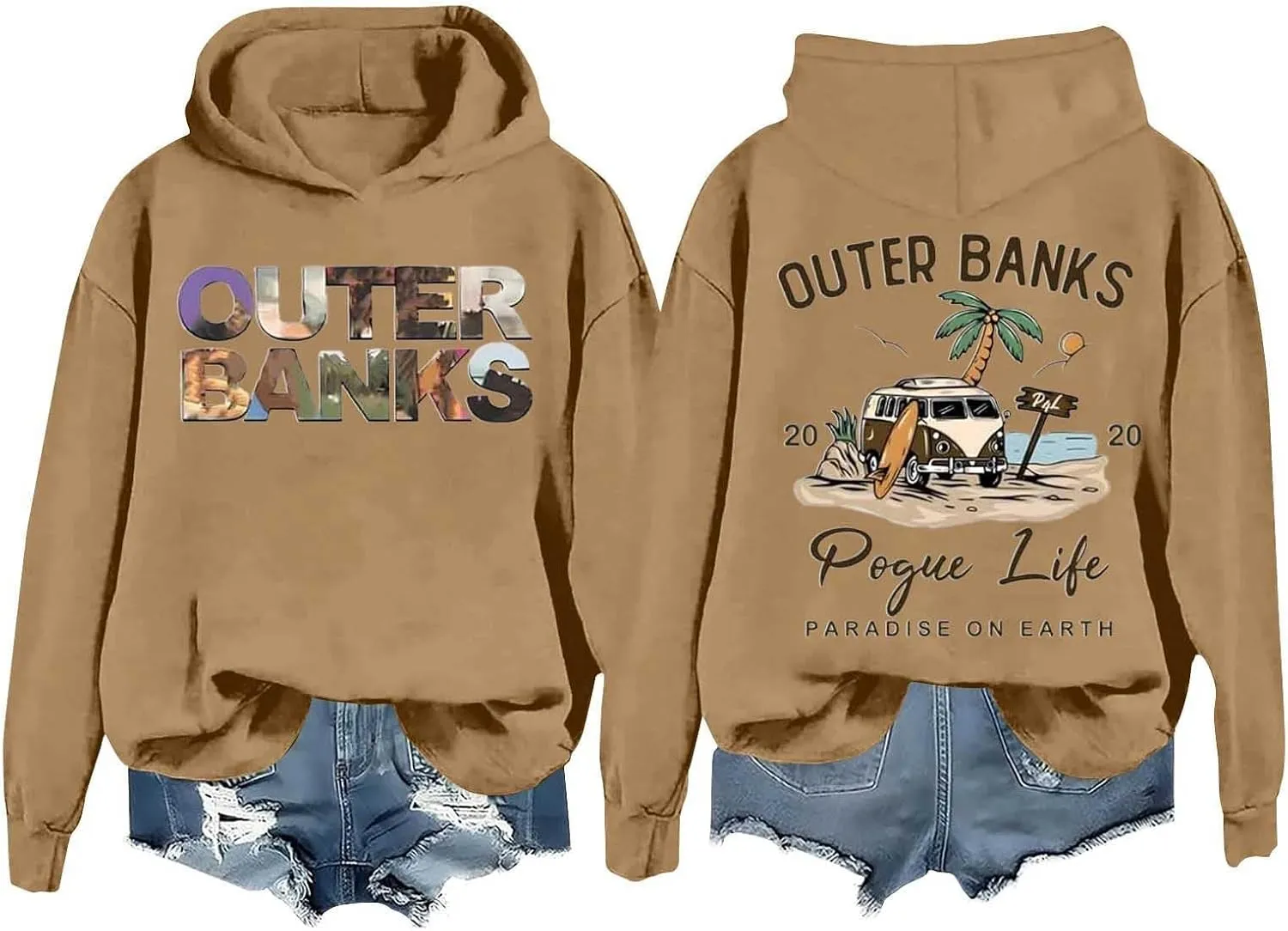 Sweatshirt for Women Life Funny Letter Graphic Print Long Sleeve Casual Pullover Casual Loose Preppy Hoodies Hooded