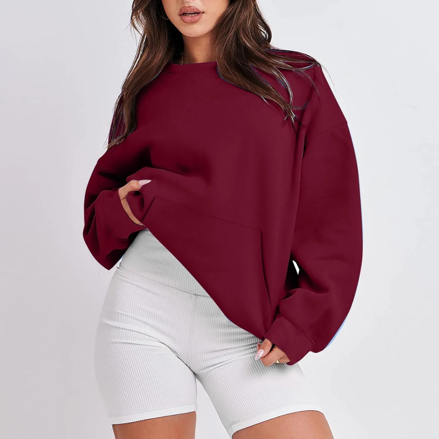 Sweatshirt For Womens Fashion 2023 Oversized Long Sleeve Crewneck Hoodie Sweatshirts Pullover Tops Fall Outfits