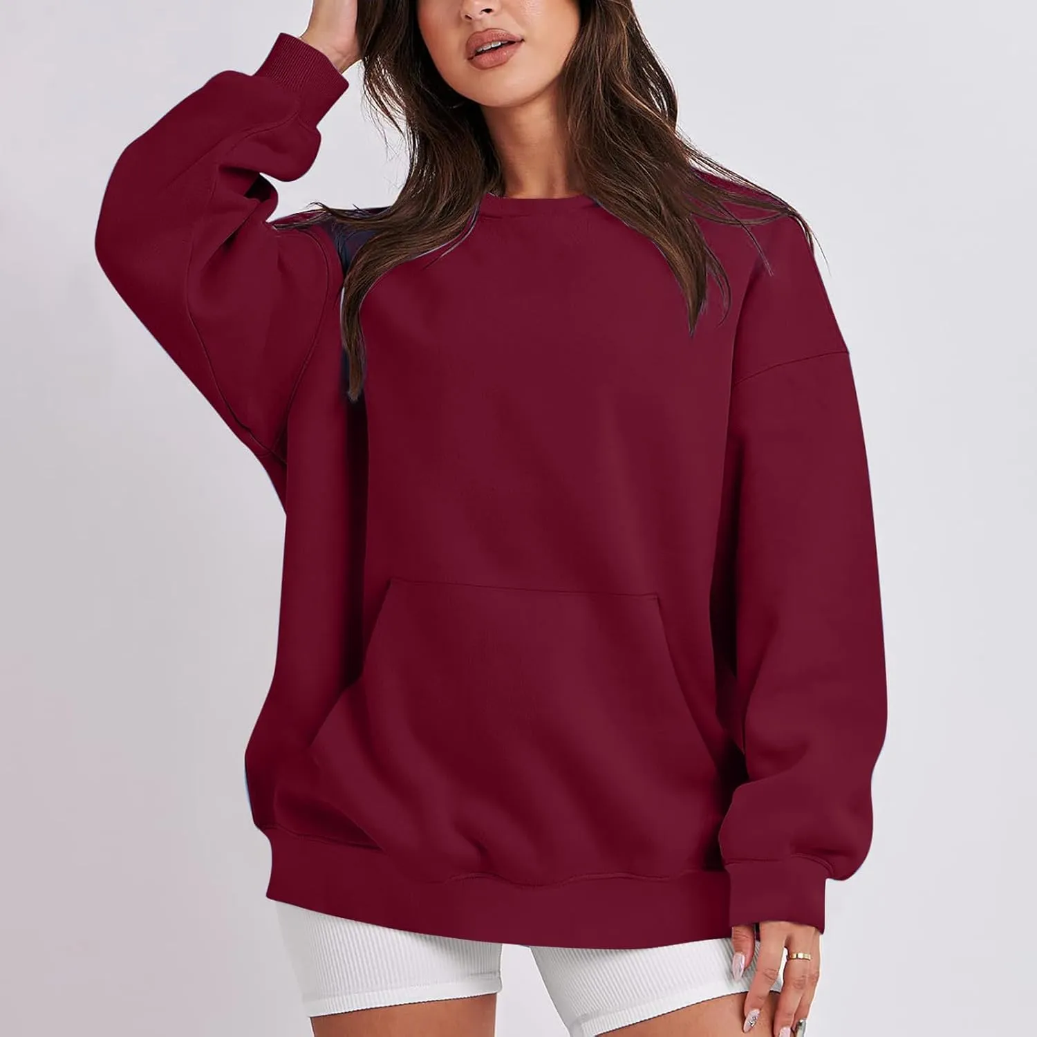 Sweatshirt For Womens Fashion 2023 Oversized Long Sleeve Crewneck Hoodie Sweatshirts Pullover Tops Fall Outfits
