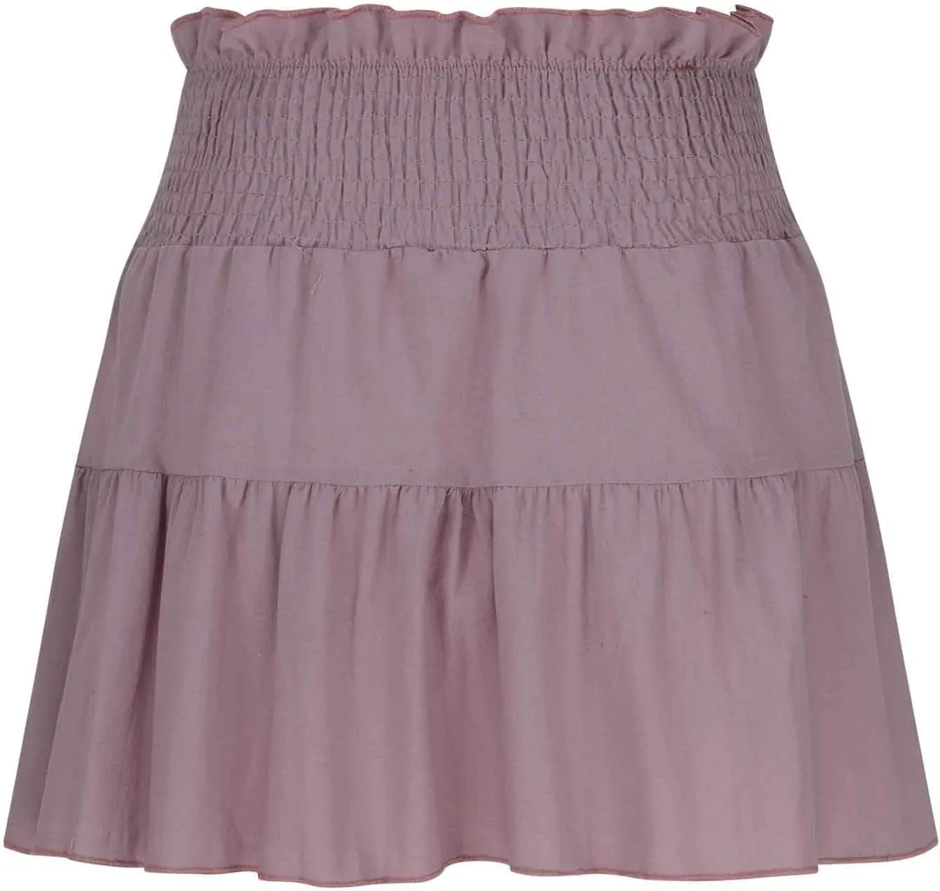 TANGNADE Women's Skirts Above The Knee Length Summer Cute High Waist Ruffle Smocked Swing Beach Mini Skirt Travel Clothes