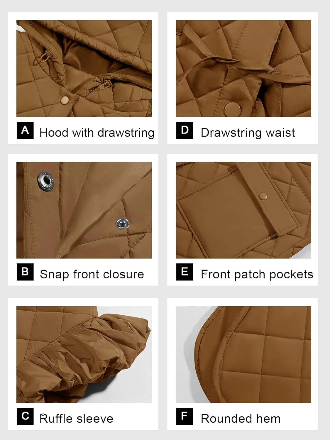 Tankaneo Womens Long Puffer Vests Fashion Ruffle Sleeve Quilted Gilet Coats Winter Hooded Down Jacket Vest