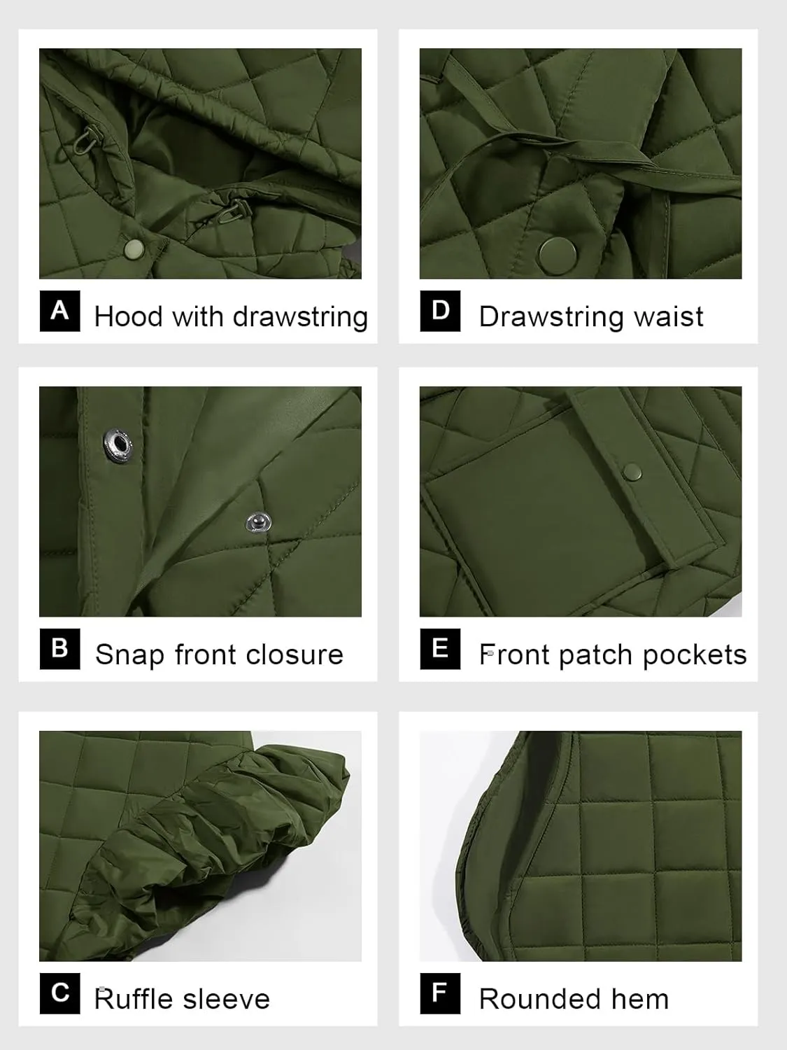 Tankaneo Womens Long Puffer Vests Fashion Ruffle Sleeve Quilted Gilet Coats Winter Hooded Down Jacket Vest