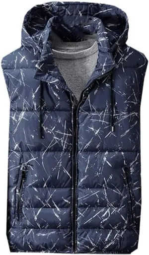 Thick Warm Winter Men Vests Geometric Outwear Cotton-Padded Out Door Waistcoat Plus Size