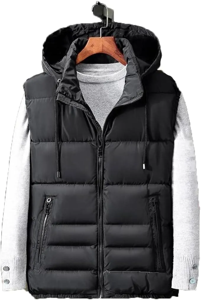 Thick Warm Winter Men Vests Geometric Outwear Cotton-Padded Out Door Waistcoat Plus Size