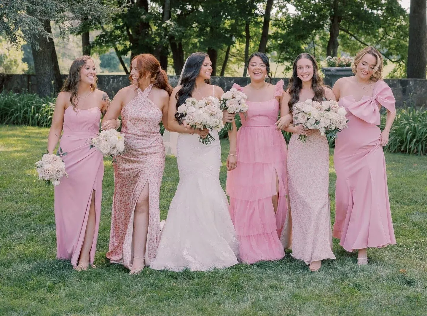Tiered Bridesmaid Dresses for Women 2025 Chiffon Ruffles Formal Dresses with Slit IMC073
