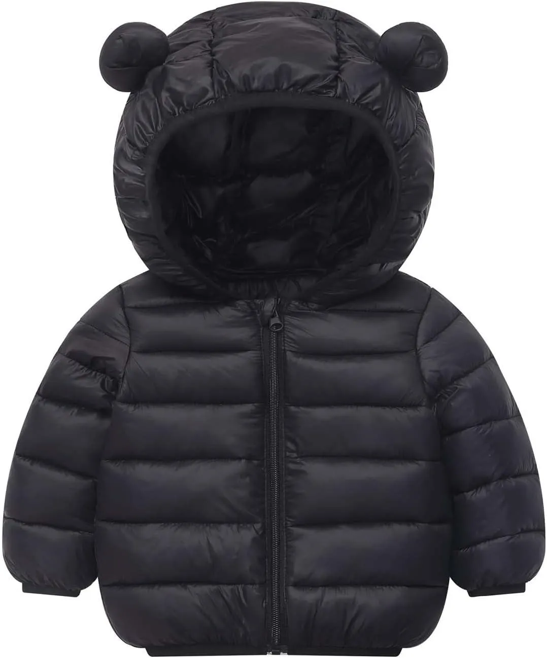 Toddler Baby Boys Girls Puffer Jackets Winter Light Weight Padded Coat Solid Color Warm Cotton Jacket with Hood