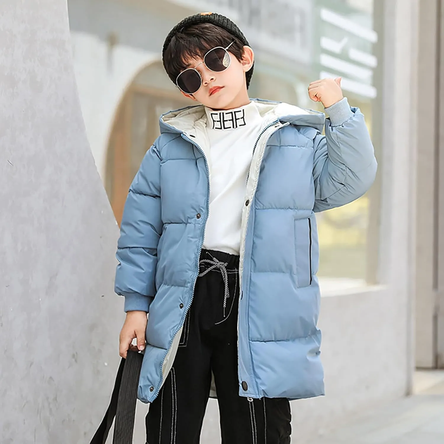 Toddler down Coat 4t Children's Down Padded Jacket Long Cotton Padded Jacket Baby Children's Padded Girls Snow Jacket