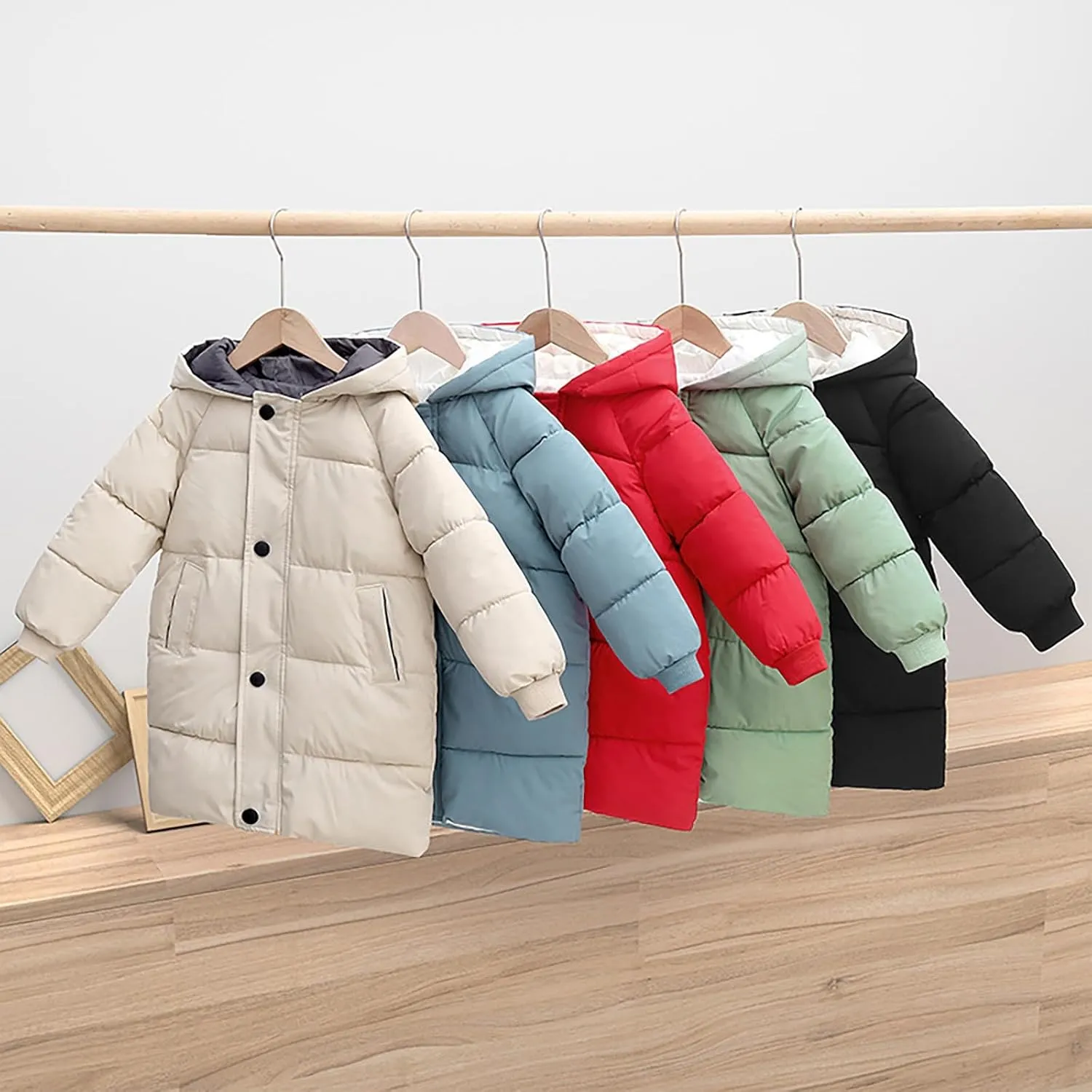 Toddler down Coat 4t Children's Down Padded Jacket Long Cotton Padded Jacket Baby Children's Padded Girls Snow Jacket