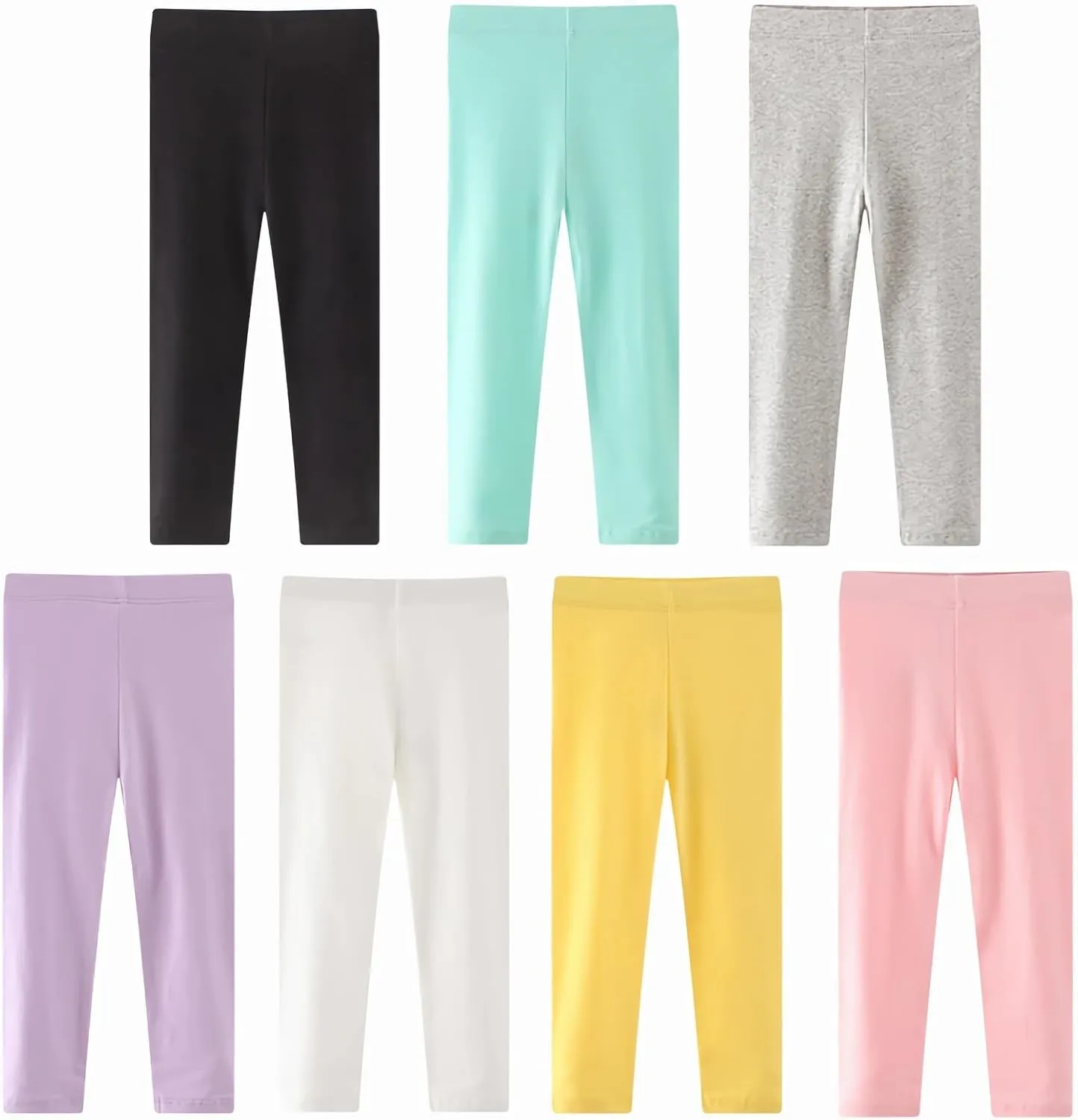 Toddler Girls Cotton Leggings 3-Pack Little Girl Stretchy Leggings Trousers for Kids Spring and Autumn 2-7T