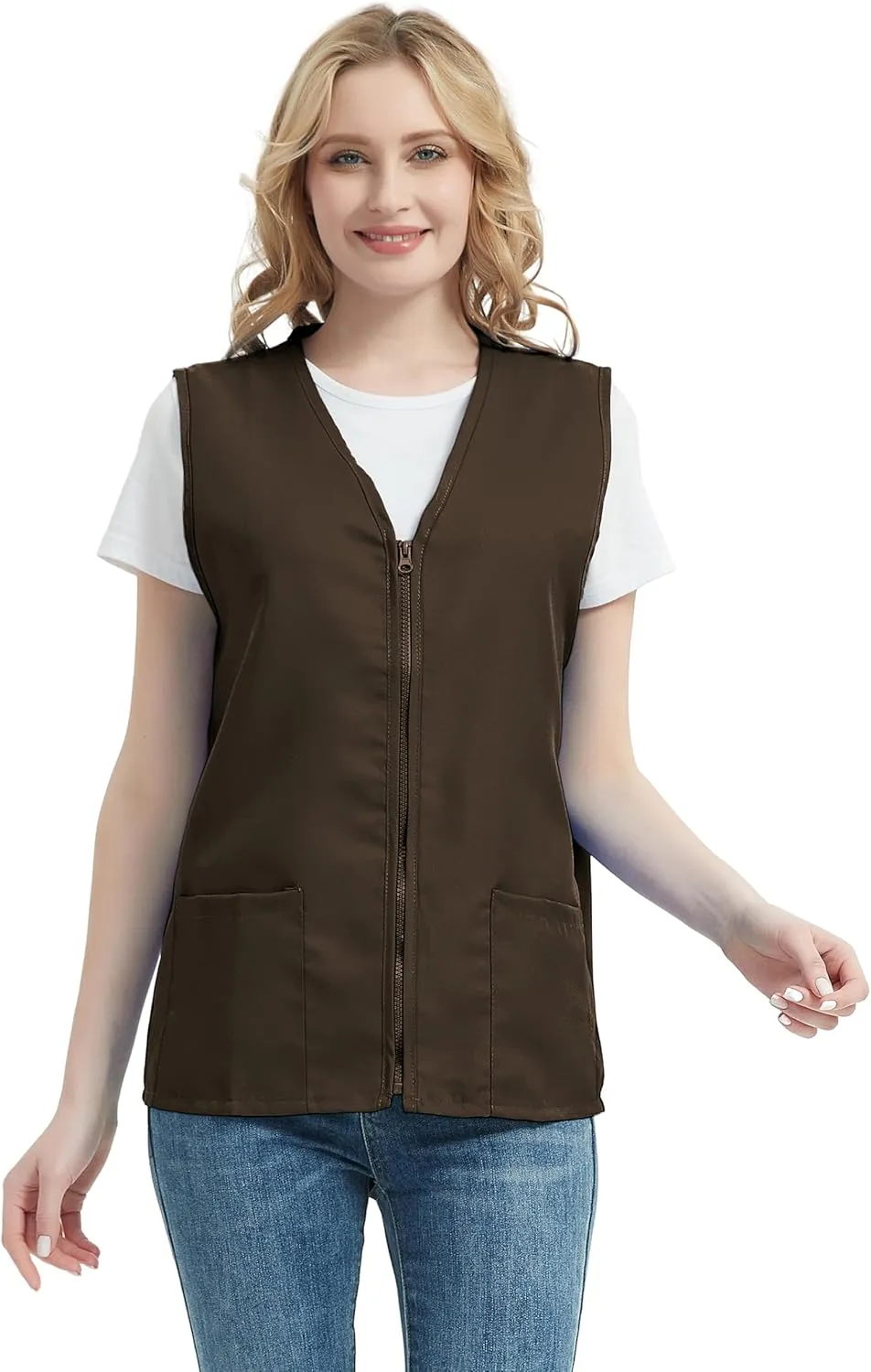 TopTie 5 Pack Volunteer Vest Waiter Bartender Work Uniform, Supermarket Clerk Workwear