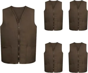 TopTie 5 Pack Volunteer Vest Waiter Bartender Work Uniform, Supermarket Clerk Workwear
