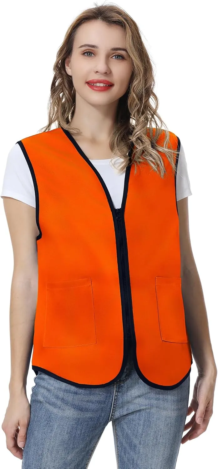 TopTie Supermarket Apron Zipper Vest For Clerk Uniform Vest 5 Packs