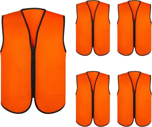 TopTie Supermarket Apron Zipper Vest For Clerk Uniform Vest 5 Packs