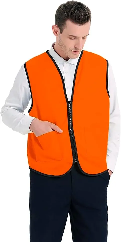 TopTie Supermarket Apron Zipper Vest For Clerk Uniform Vest 5 Packs