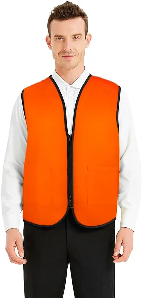 TopTie Supermarket Apron Zipper Vest For Clerk Uniform Vest 5 Packs
