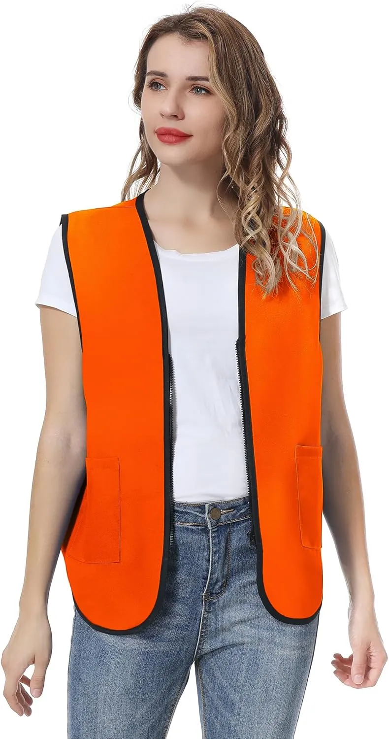 TopTie Supermarket Apron Zipper Vest For Clerk Uniform Vest 5 Packs