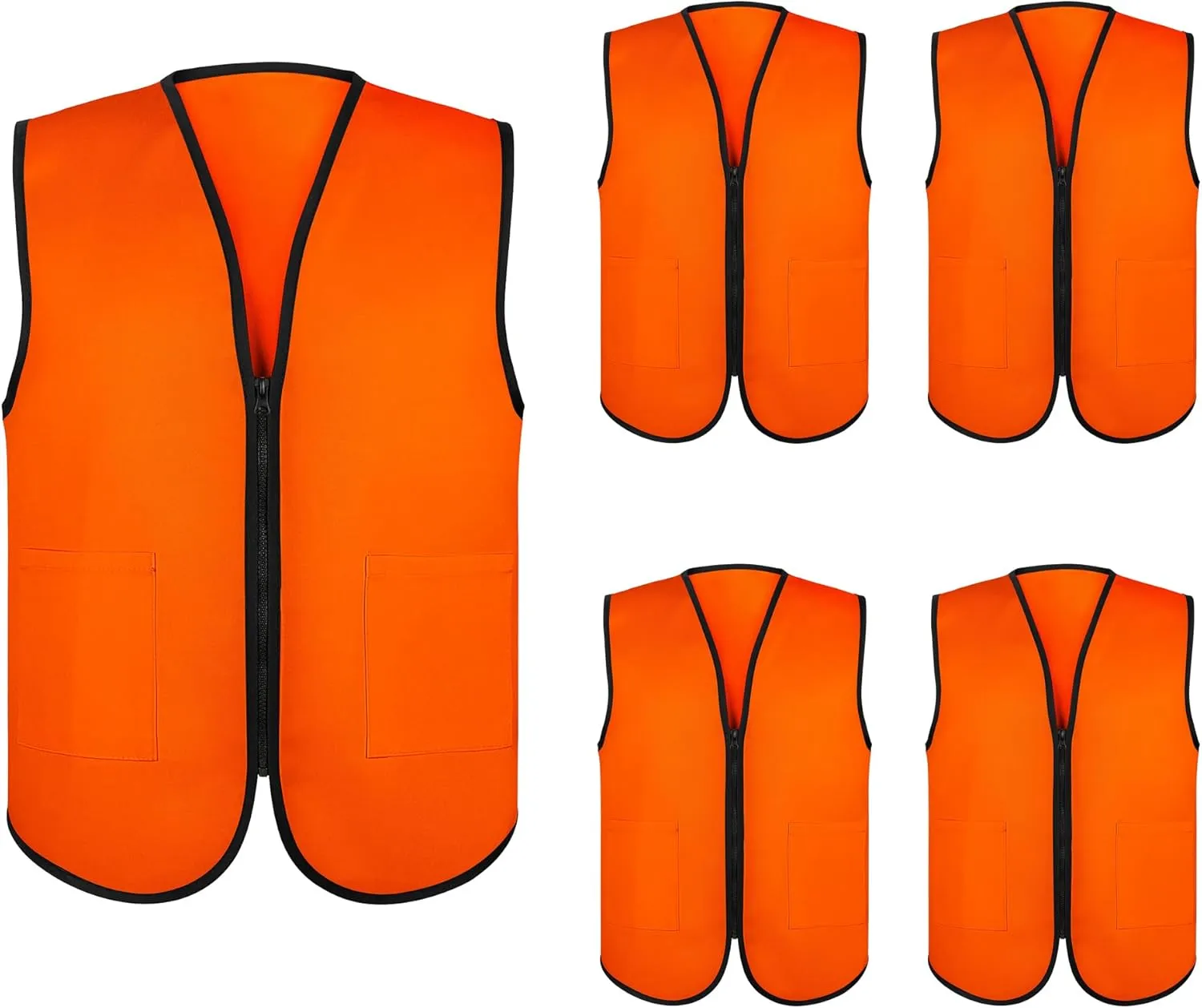 TopTie Supermarket Apron Zipper Vest For Clerk Uniform Vest 5 Packs