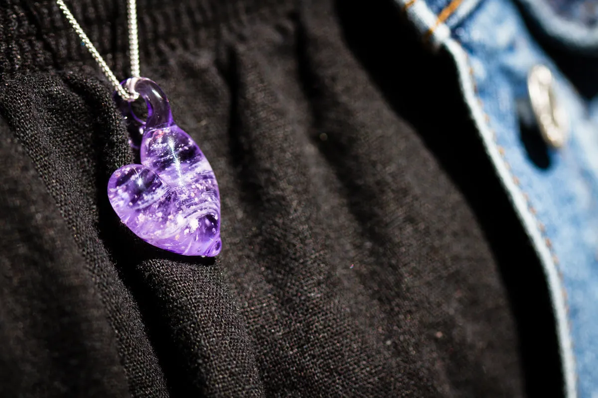Translucent Heart Pendant with Cremation Ashes