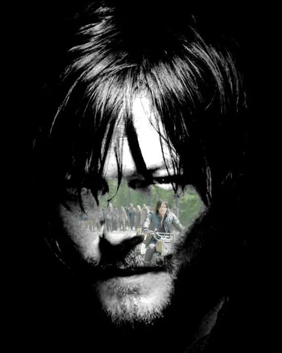 TWD Daryl Dixon & Motorcycle T-Shirt  | Lisa Jaye Art Designs