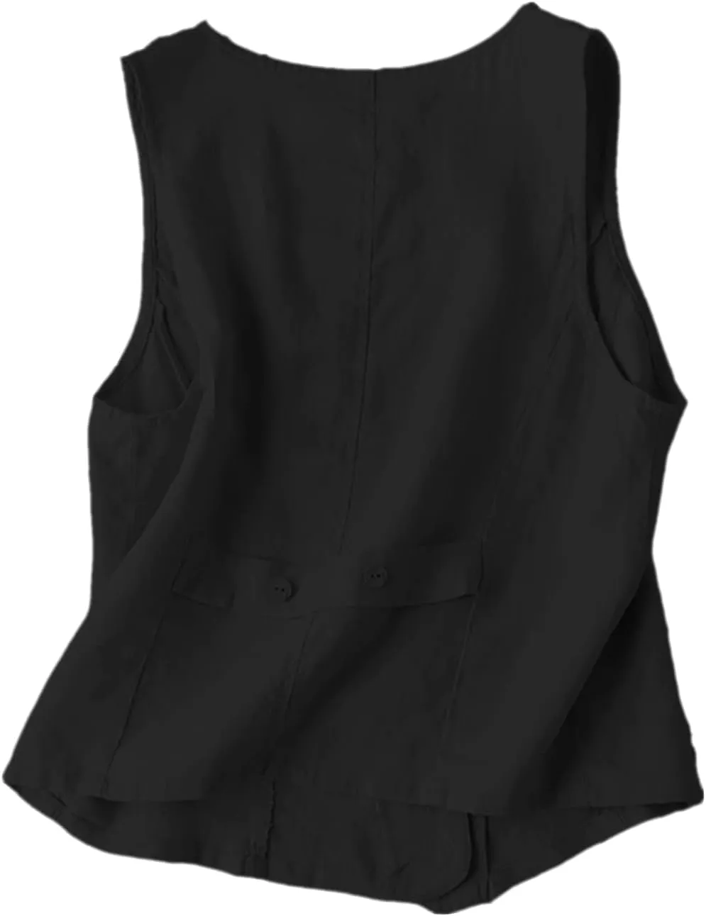 UATKIMI Womens Cotton Linen Vest Casual Loose V Neck Sleeveless Vests Jacket