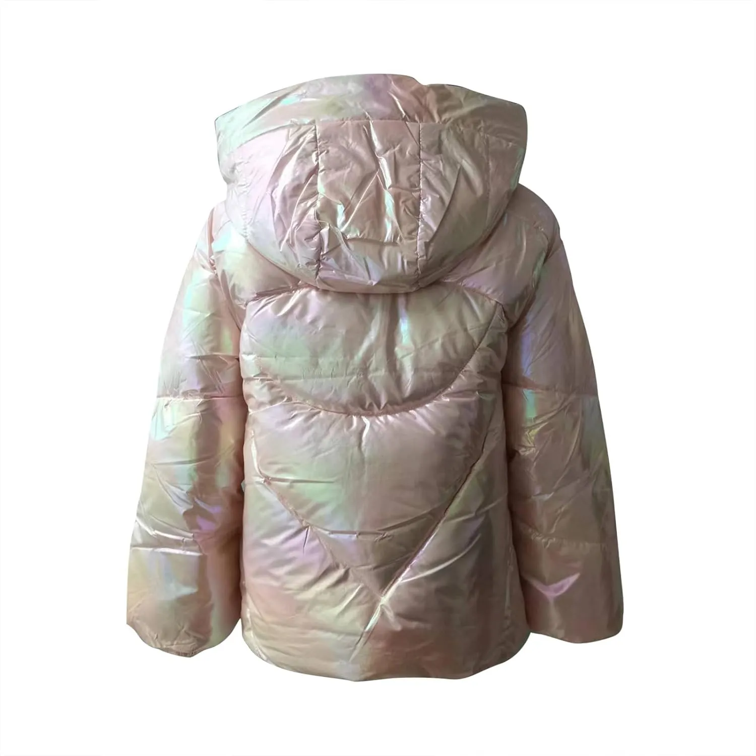 Uillui Puffer Down Jacket for Women Baggy Lightweight Bread Coat Fashion Glossy Cotton-Padded Jacket Hooded Short Down Coats