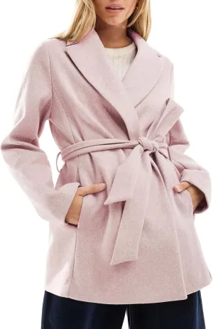 utcoco Women Fashion Belted Wool Trench Coat Notched Lapel Pea Coats Winter Warm Jackets with Pockets