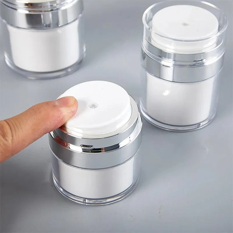 Vacuum Cream Bottles, Airless Pump, 3 Sizes, Durable Acrylic, Mess-Free Dispensing, Ideal for Creams, Lotions, Skin Care, Travel, and Everyday Use