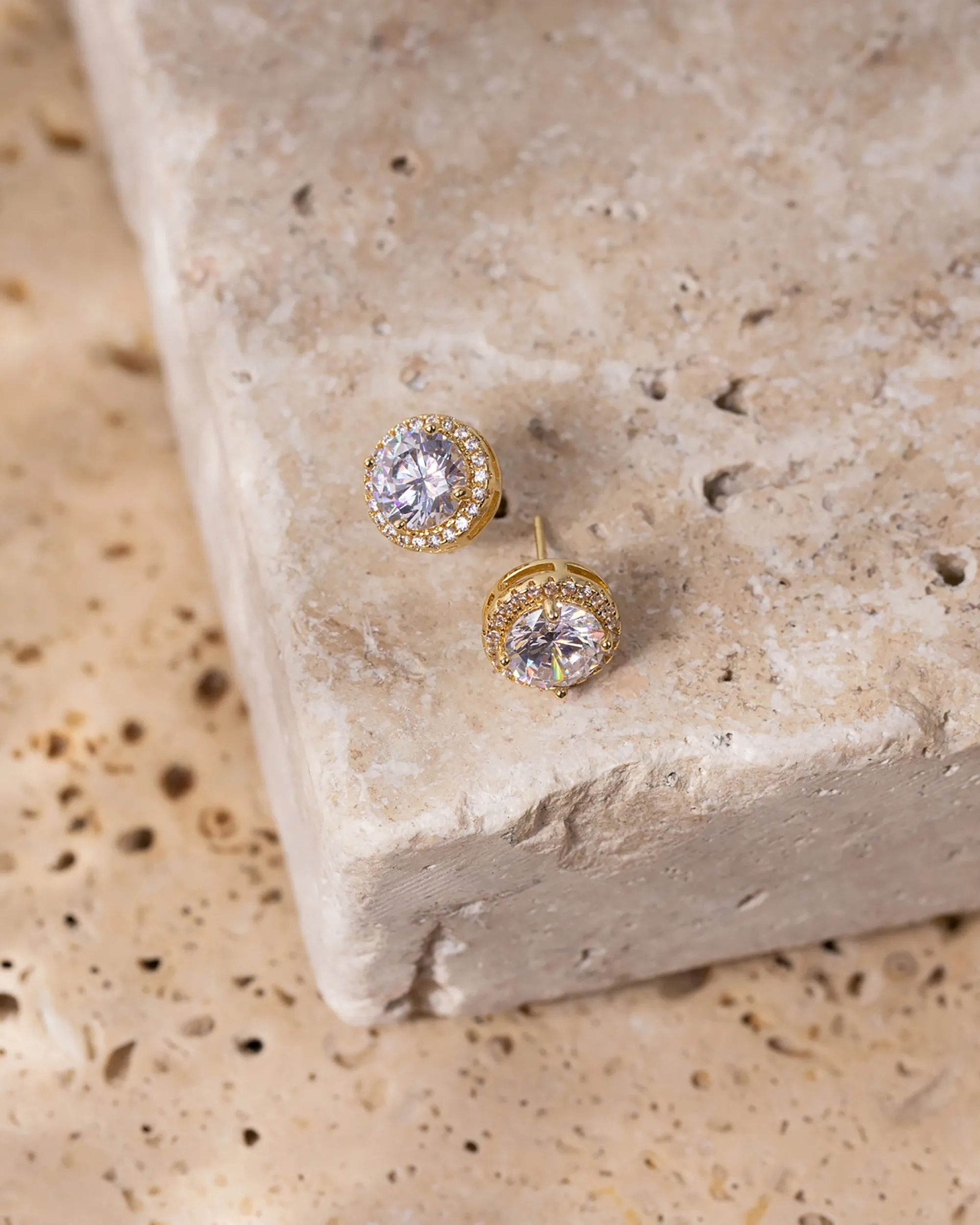 Vermeil Small Halo Studs