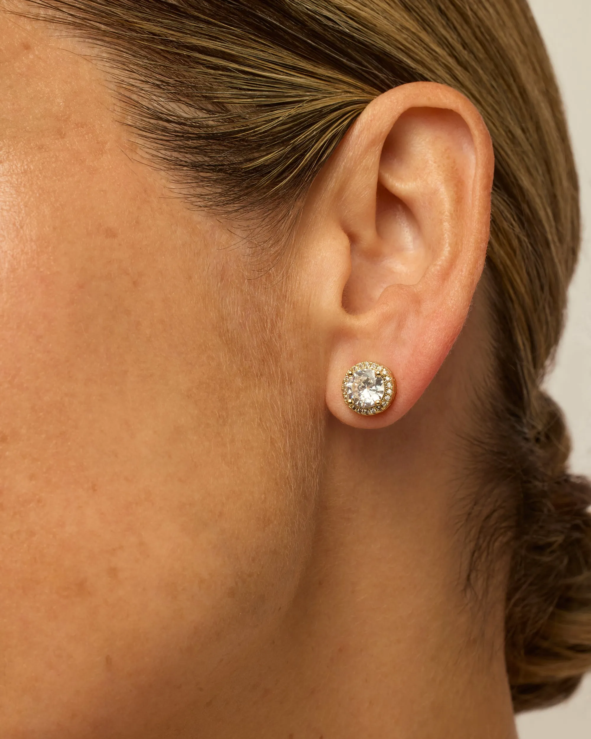 Vermeil Small Halo Studs