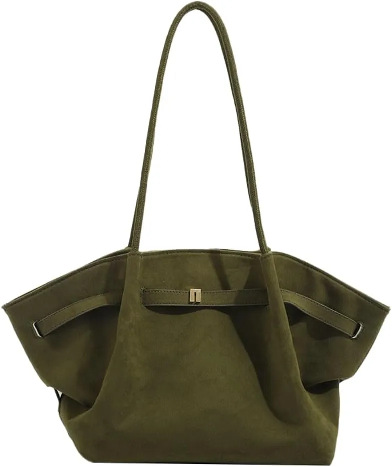 Vintage Unique Frosted Suede Handbag with Pleated Dumpling Shape - Fashionable Commuter Tote Bag for Women