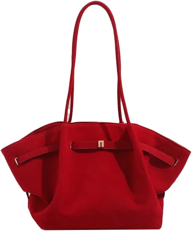Vintage Unique Frosted Suede Handbag with Pleated Dumpling Shape - Fashionable Commuter Tote Bag for Women