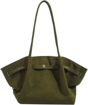 Vintage Unique Frosted Suede Handbag with Pleated Dumpling Shape - Fashionable Commuter Tote Bag for Women