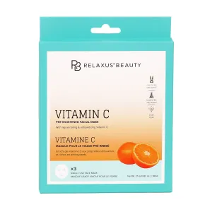 Wholesale Vitamin C Face Masks (3-Pack) - Displayer of 12