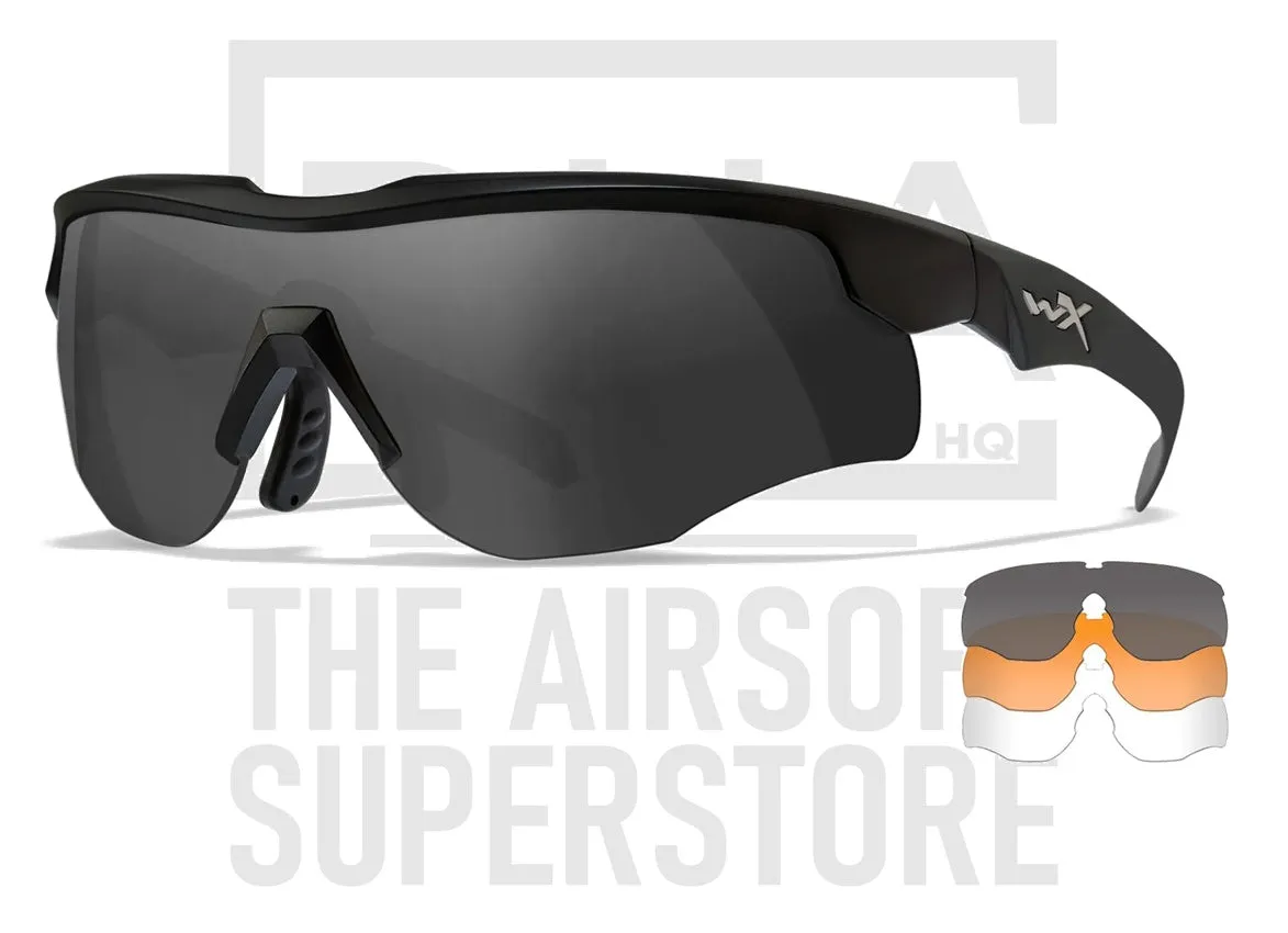 Wiley X Rogue Comm Eye Pro - Grey, Clear & Rust Lens/Black Frame
