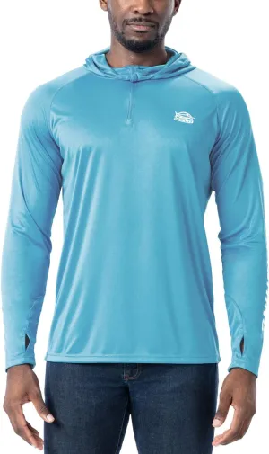 Willit Men's UPF 50  Sun Hoodie Fishing Shirt Half Zip Long Sleeve SPF Hiking Shirt Lightweight